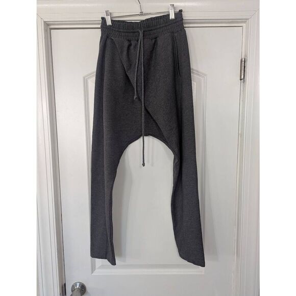 Aakasha Drop Crotch Pants with semi wrap Pocket women's XS gray Terry artsy‎ - Picture 1 of 6